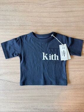 Kith Kids Dark Blue Logo Pocket Tee NWT 3-6 months